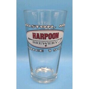 HARPOON VINTAGE BEER PINT GLASS  ANNIVERSARY 1987 J.G. Goff's Pub Prov. RI